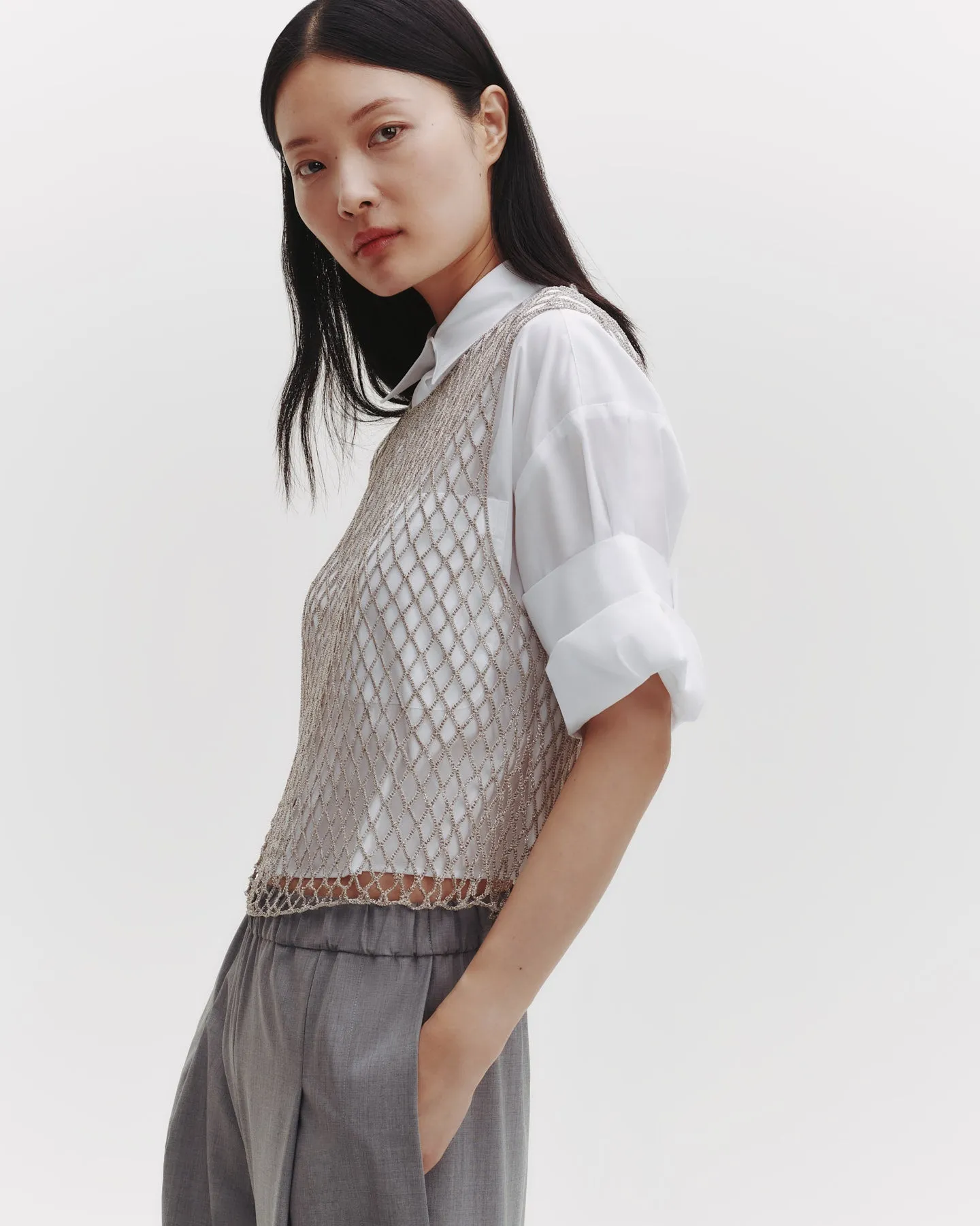 Chloe Top in Woven Mesh sold by TWP CLOTHING product image thumbnail 5