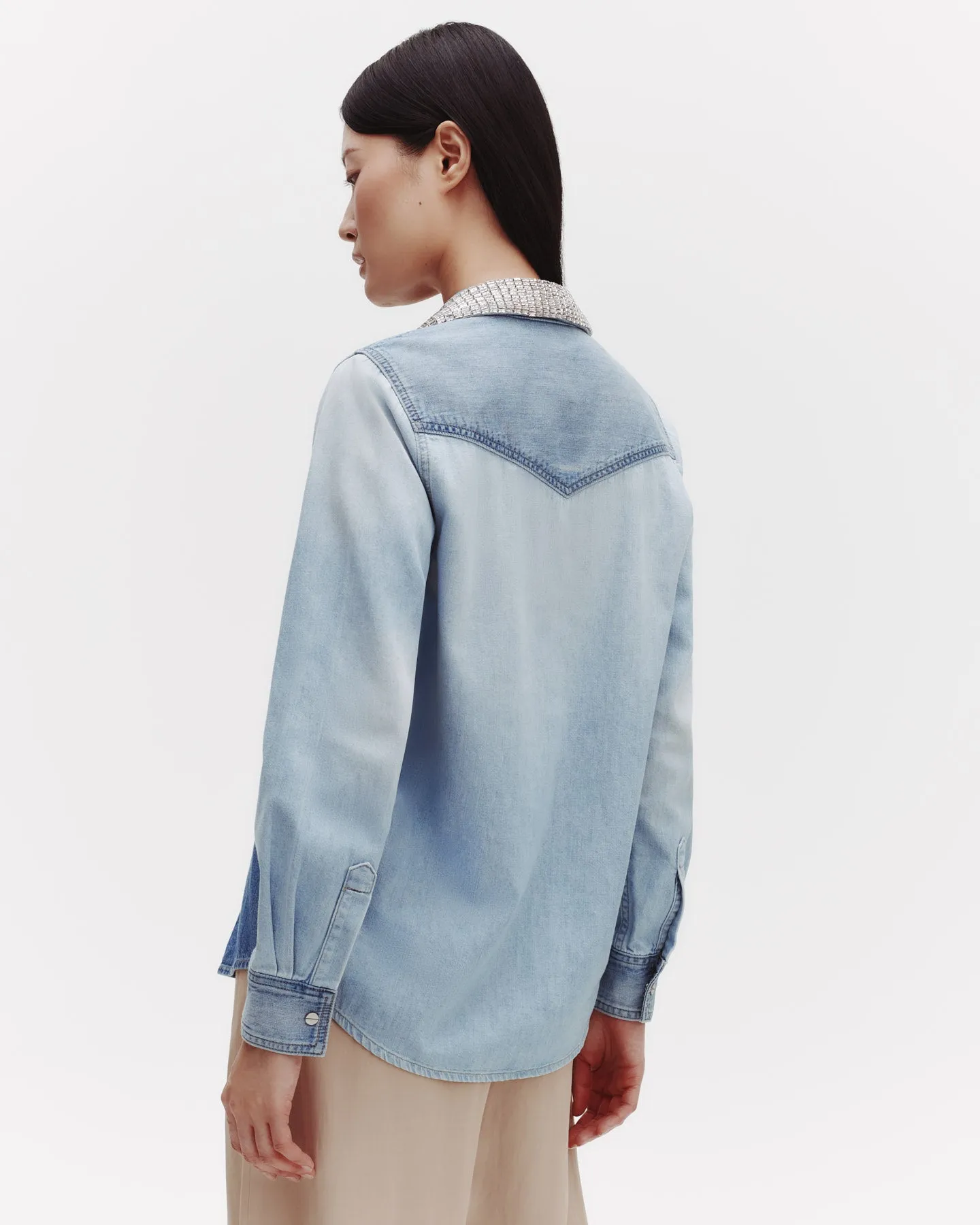 Valentines Top in Lightweight Denim sold by TWP CLOTHING product image thumbnail 4