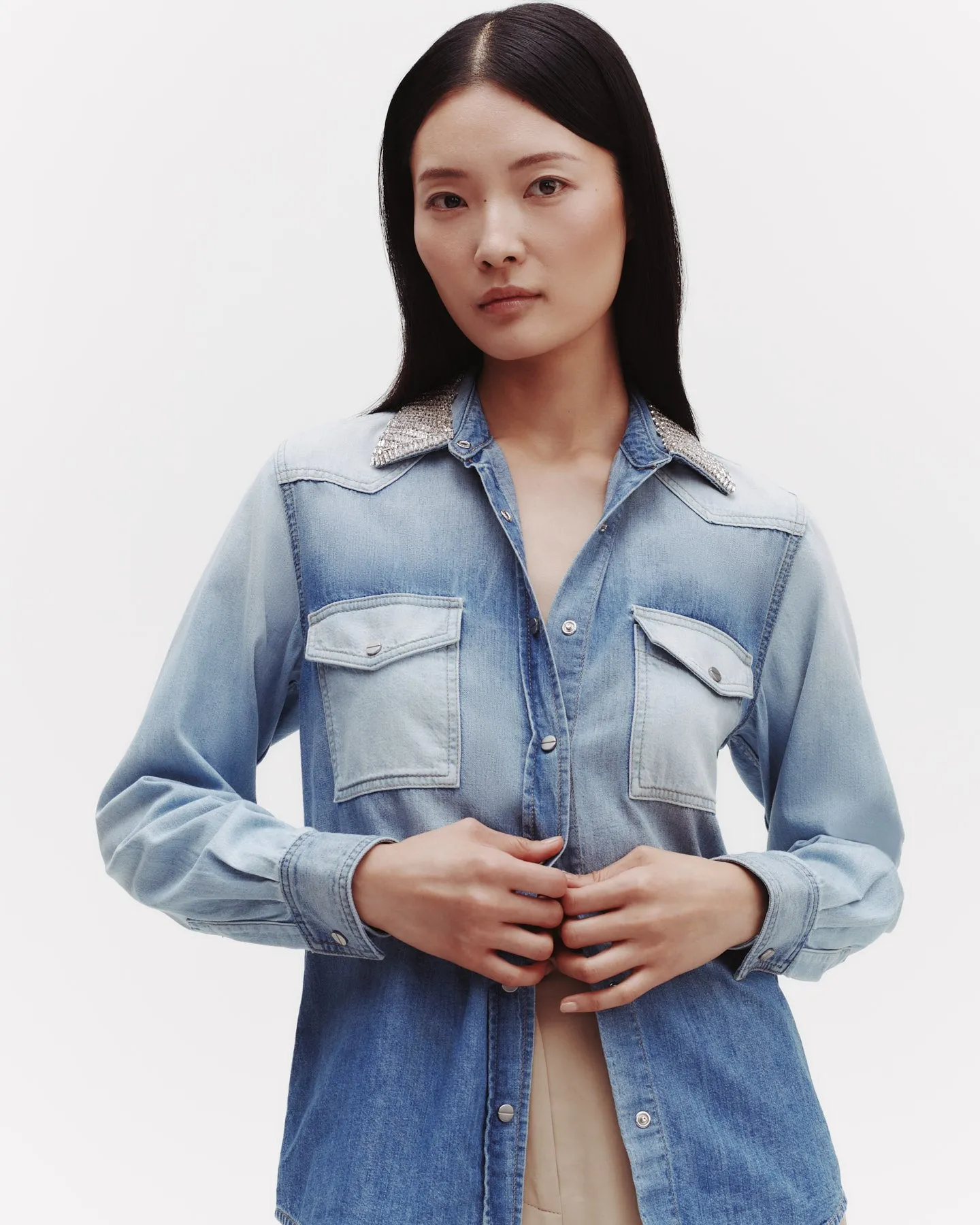 Valentines Top in Lightweight Denim sold by TWP CLOTHING product image thumbnail 2