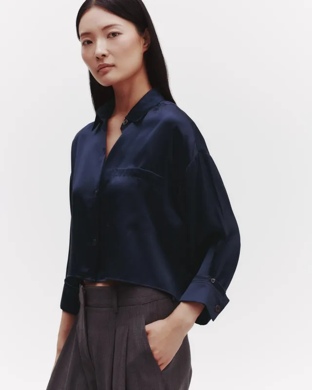 Soon To Be Ex Shirt in Silk Charmeuse sold by TWP CLOTHING