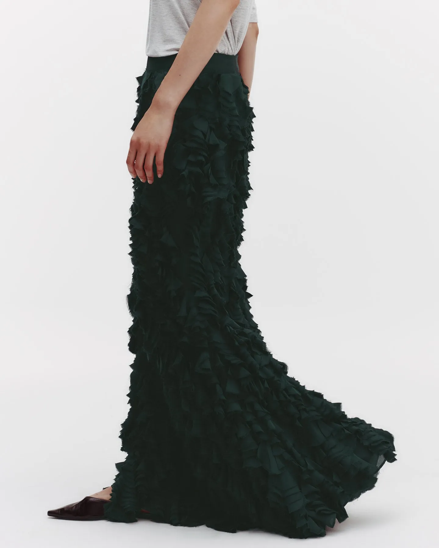 At Last Skirt With Petals in Silk Georgette sold by TWP CLOTHING