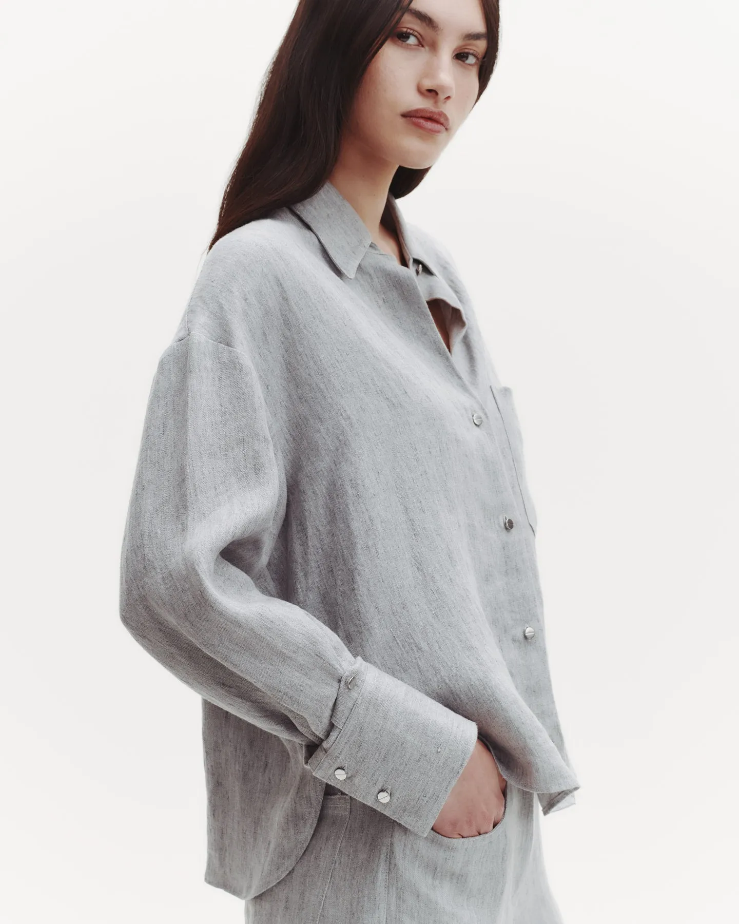 J.D.Shirt in Hemp Denim sold by TWP CLOTHING product image thumbnail 4