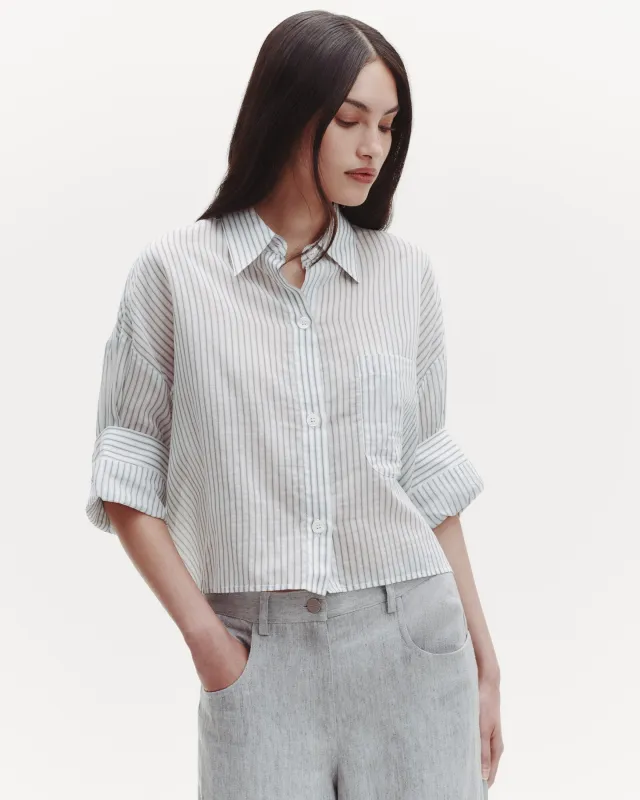 Next Ex Shirt in Cotton Silk Stripe sold by TWP CLOTHING