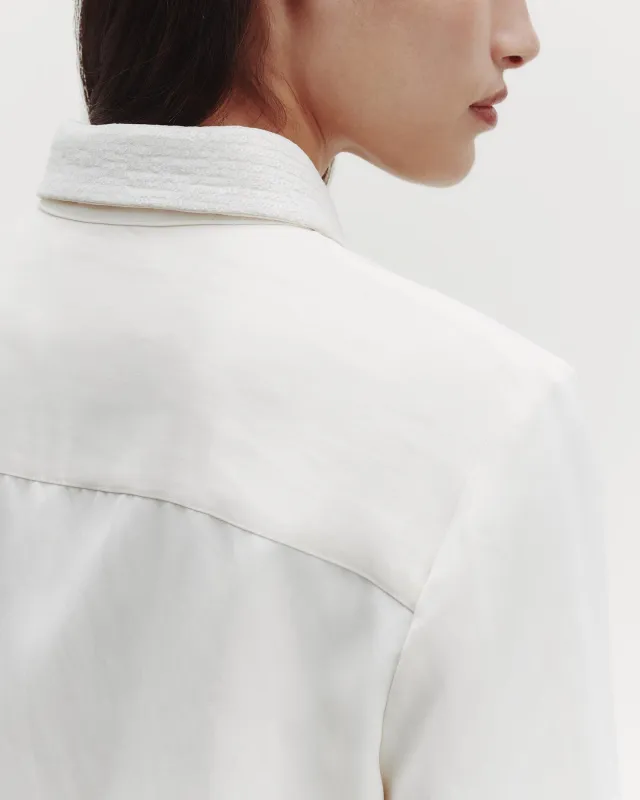 Button Me Up Top with Pailettes in Coated Viscose Linen sold by TWP CLOTHING