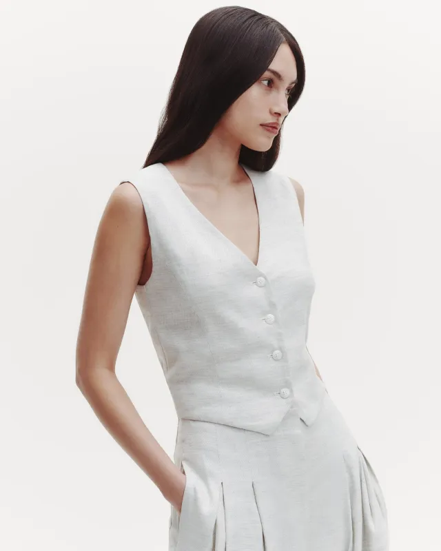 Kiki's Vest in Viscose Linen sold by TWP CLOTHING
