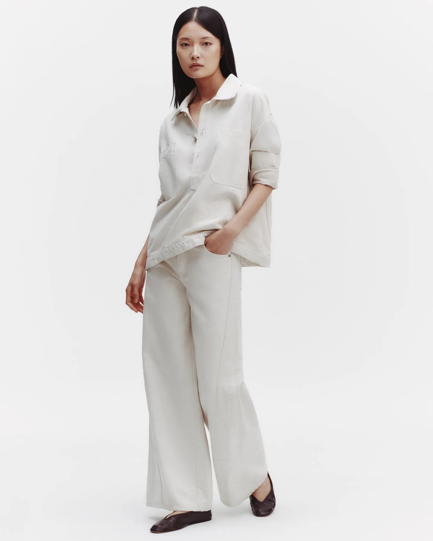 At Ease Popover in Japanese Denim sold by TWP CLOTHING product image thumbnail 3