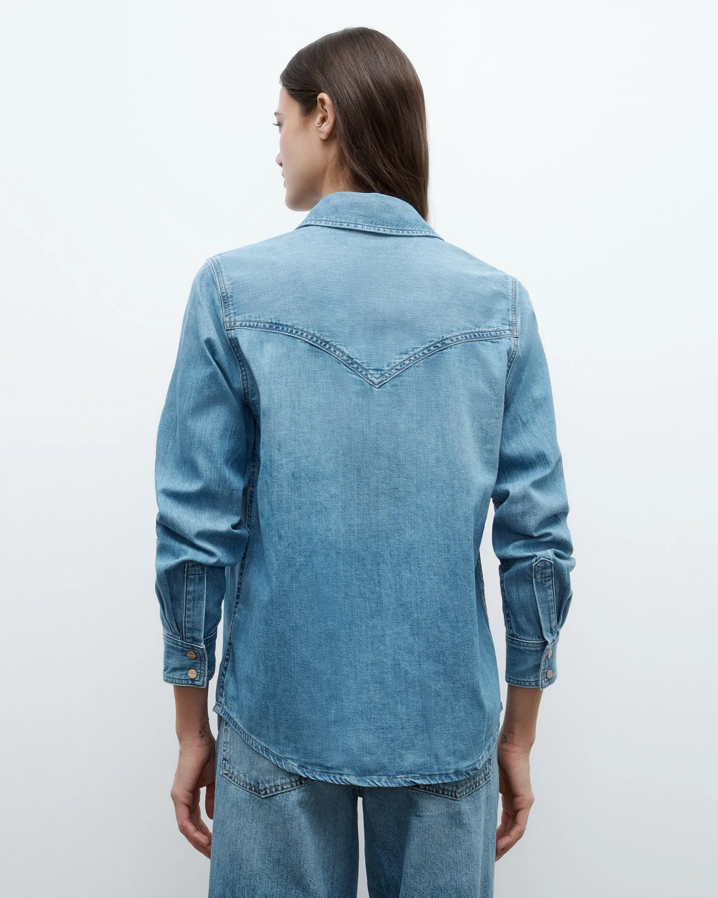 Cowboy Take Me Away Shirt in Denim Shirting sold by TWP CLOTHING product image thumbnail 3