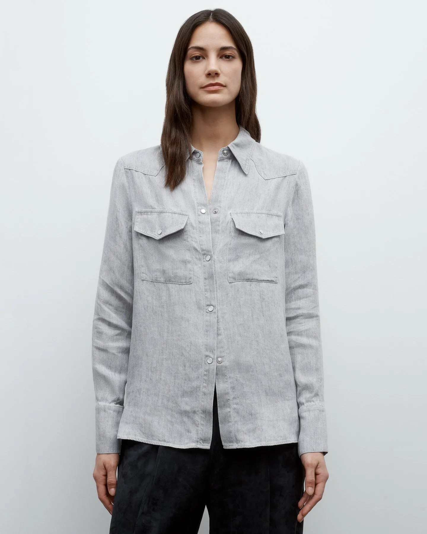 Rancher's Daughter Shirt in Hemp Denim sold by TWP CLOTHING product image thumbnail 2