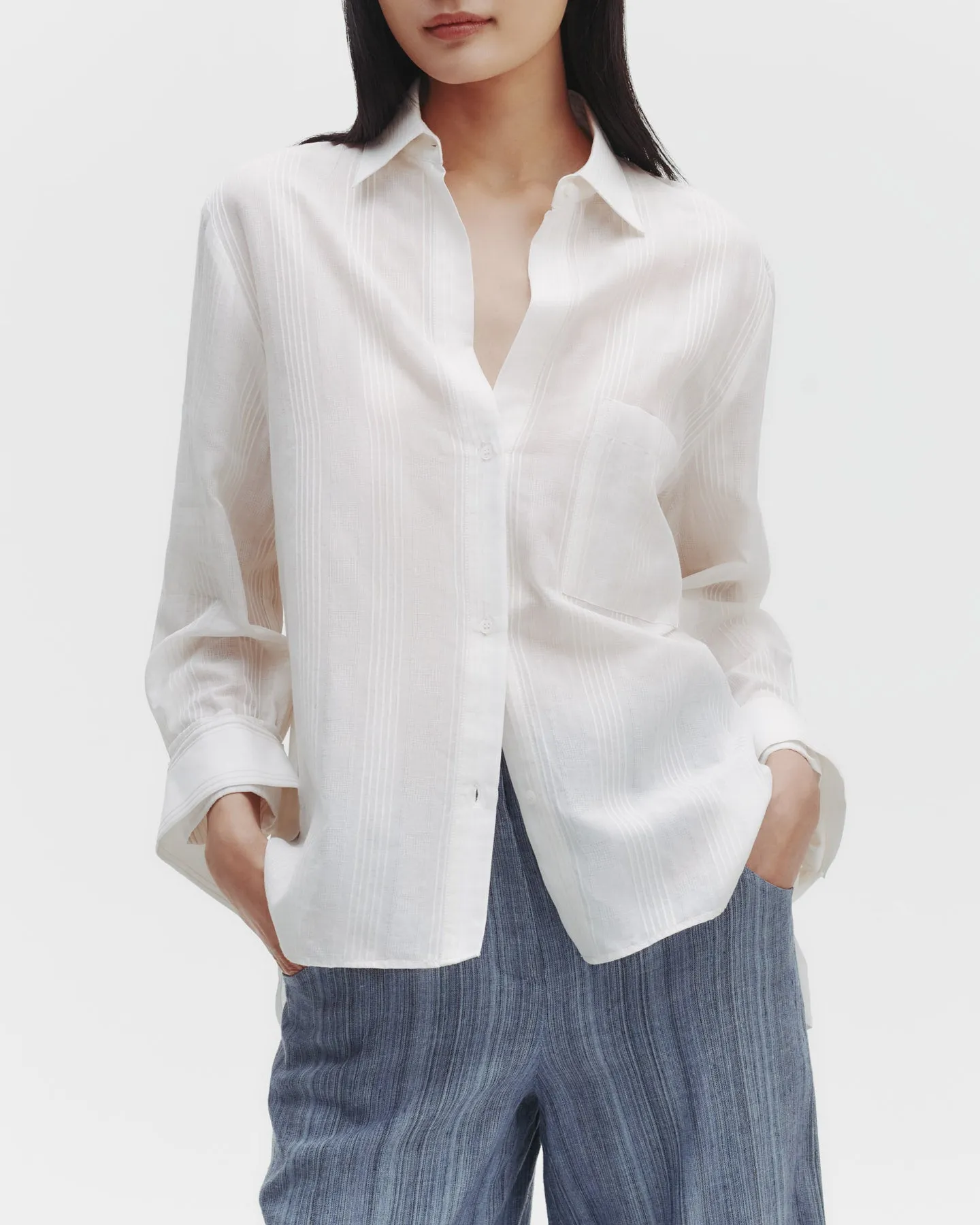 The Next Morning Shirt in Raised Cotton Stripe sold by TWP CLOTHING