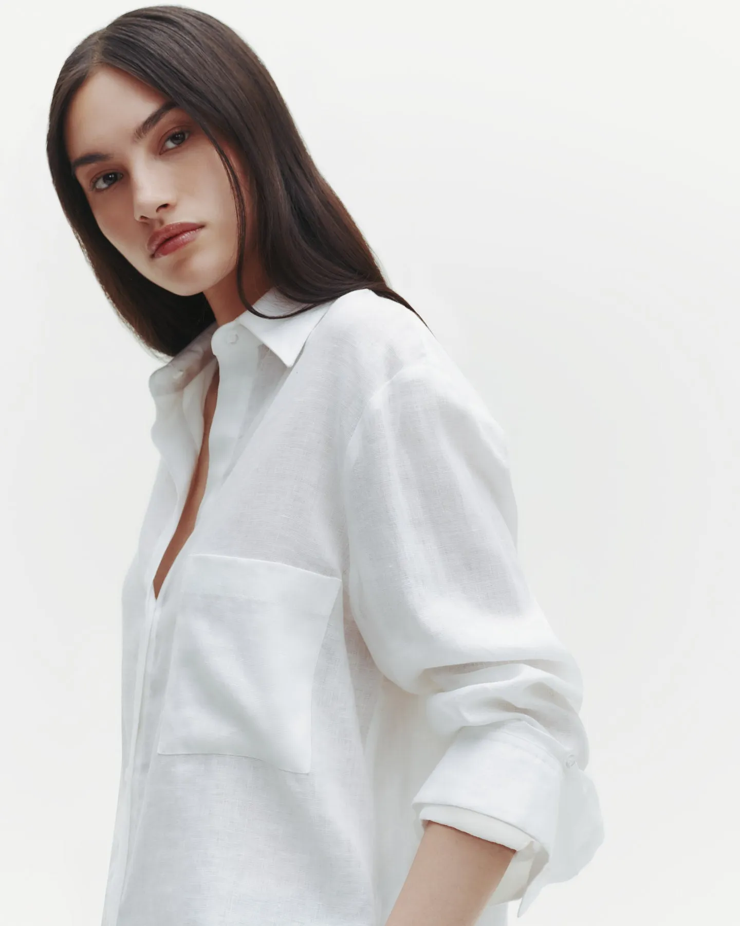 The Next Morning Shirt in Delave Linen sold by TWP CLOTHING