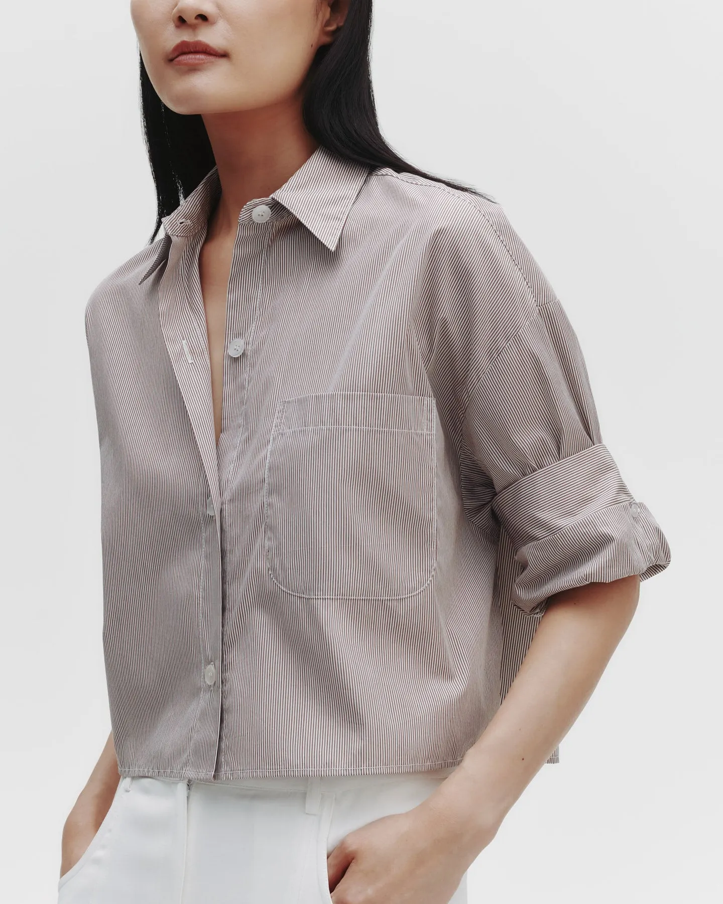 Next Ex Shirt in Superfine Cotton Mini Stripe sold by TWP CLOTHING