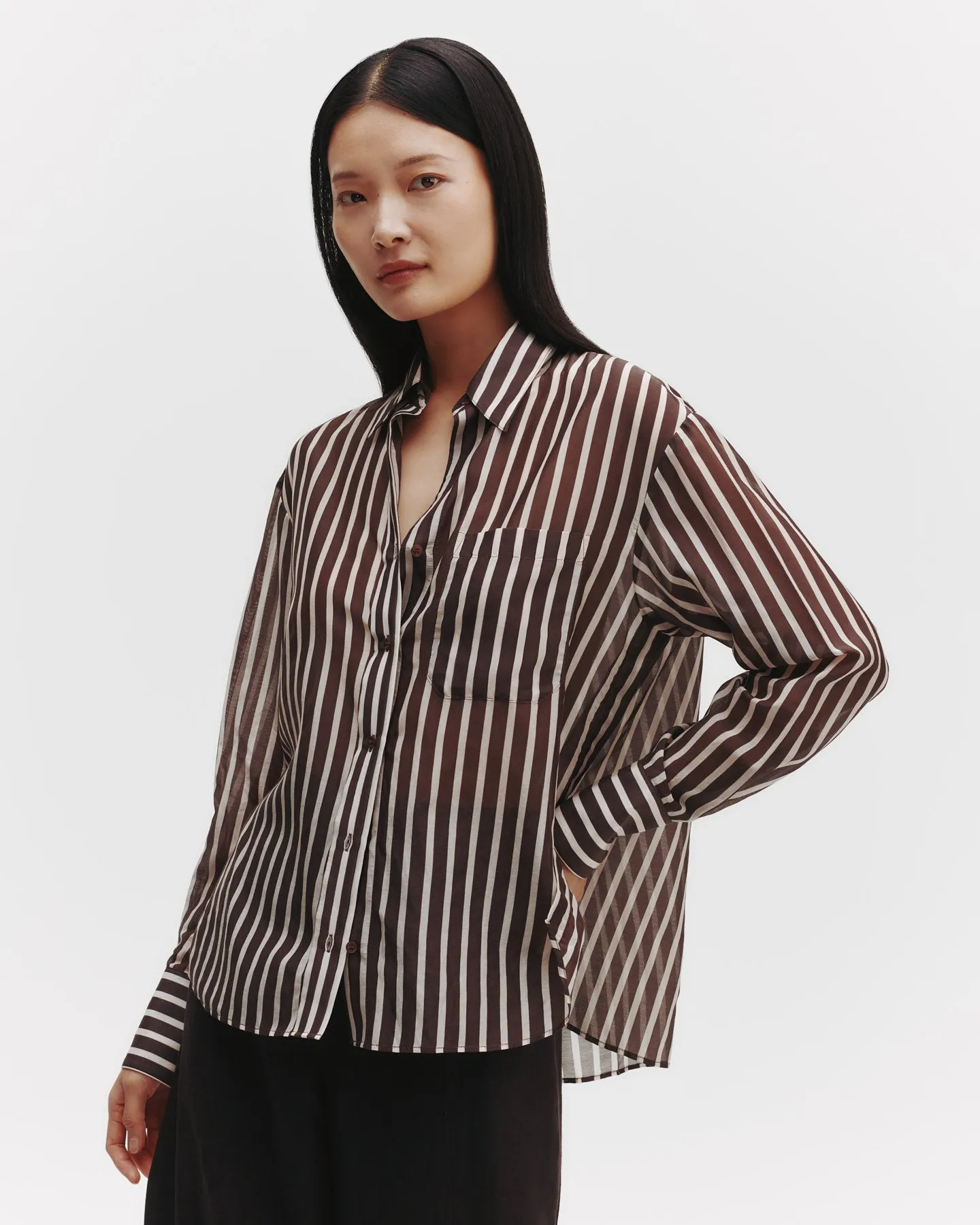 Joey Shirt in Washed Silk Voile sold by TWP CLOTHING product image thumbnail 2