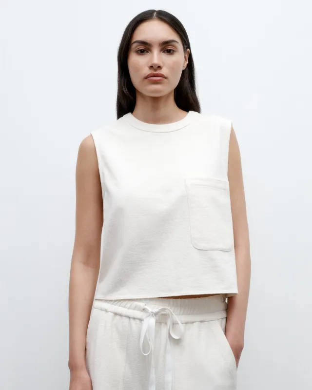 Cropped Muscle Tank in French Terry sold by TWP CLOTHING