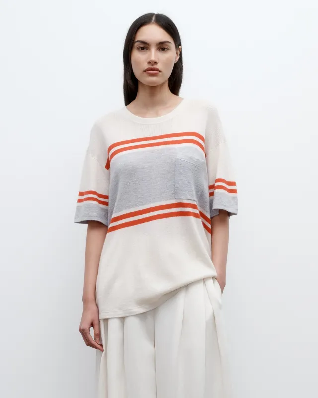 Engineered Stripe Big Boy Tee in Fine Cashmere sold by TWP CLOTHING