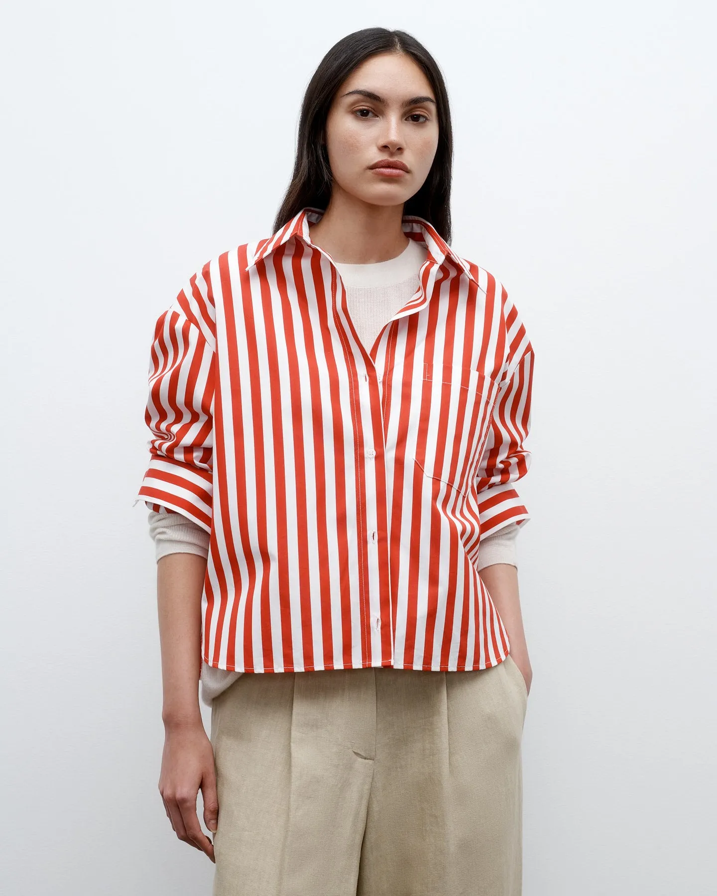 J.D. Shirt in Boardwalk Cotton Stripe sold by TWP CLOTHING