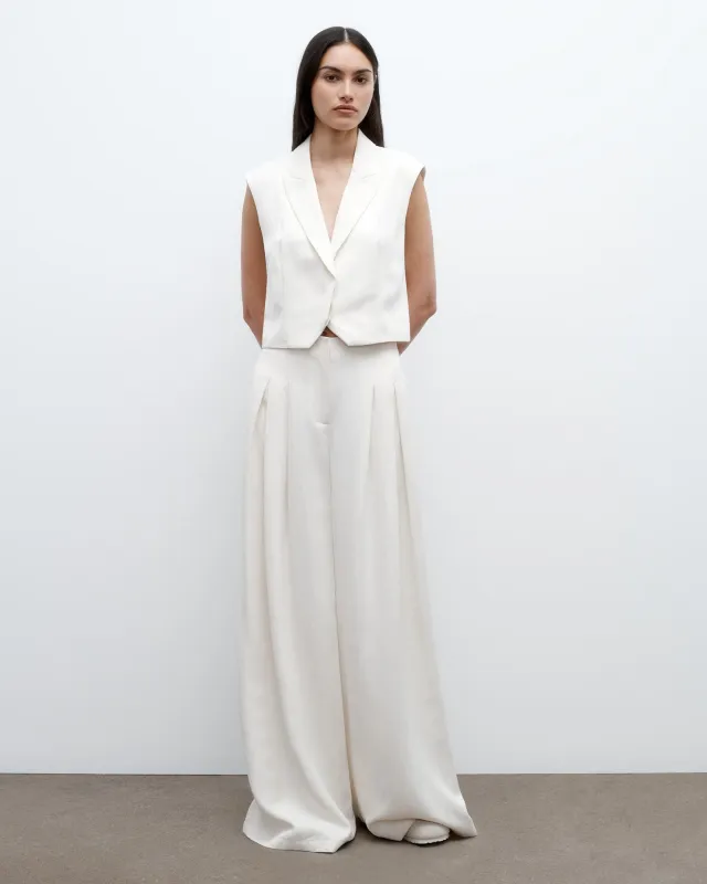 Drew Pant in Coated Viscose Linen sold by TWP CLOTHING