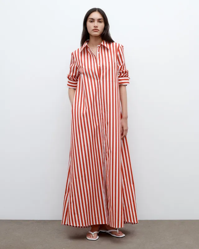 Jenny's Gown in Boardwalk Cotton Stripe sold by TWP CLOTHING