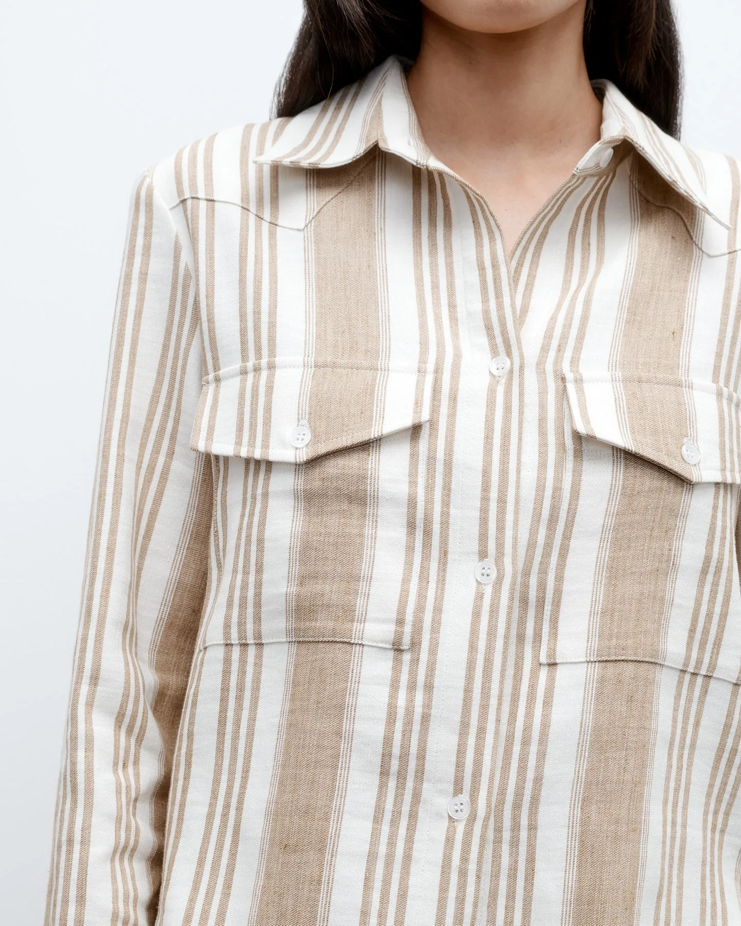 New Carter Top in Tosca Barre Linen sold by TWP CLOTHING product image thumbnail 2