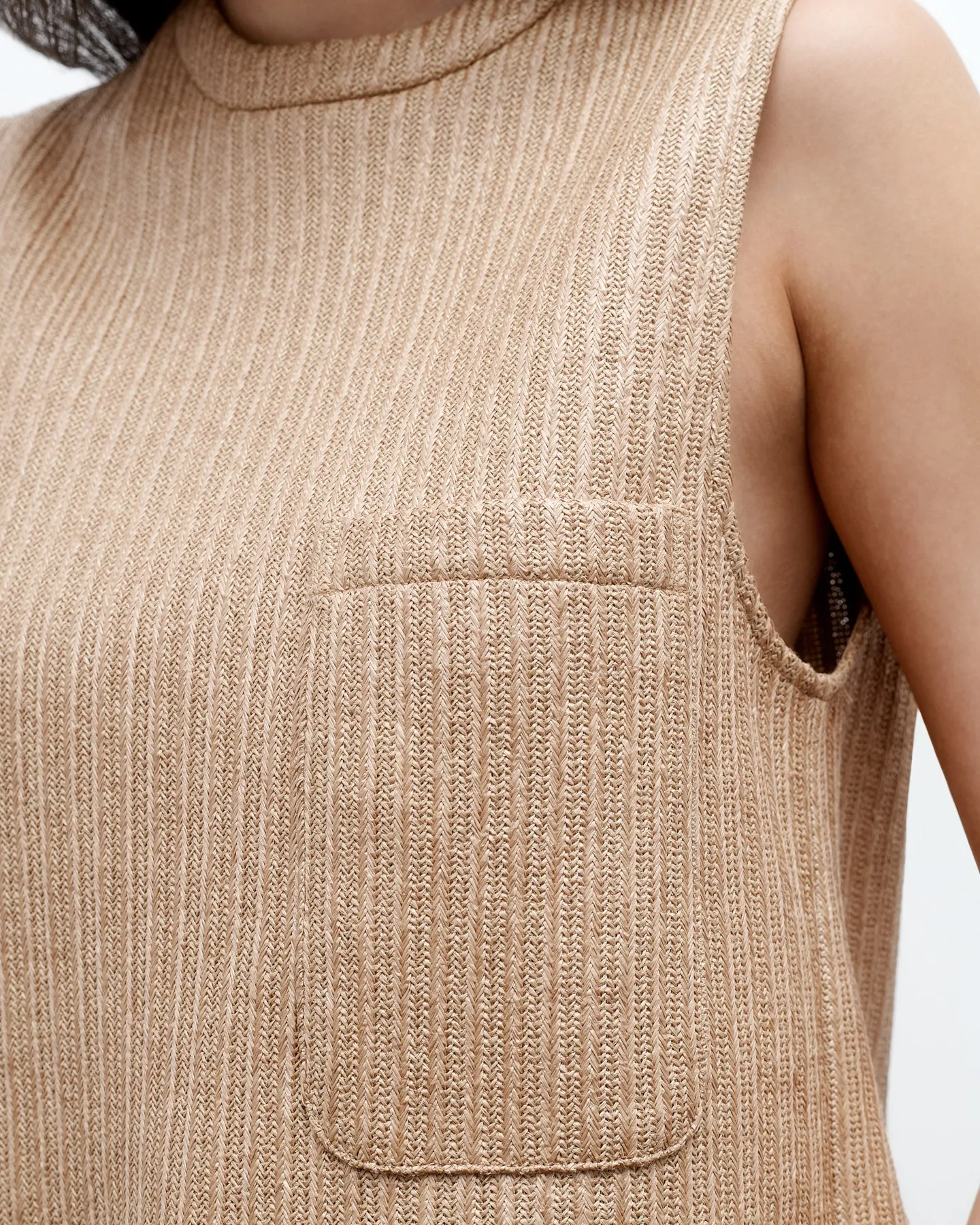 Cropped Muscle Tank in Soft Cotton Raffia sold by TWP CLOTHING product image thumbnail 5