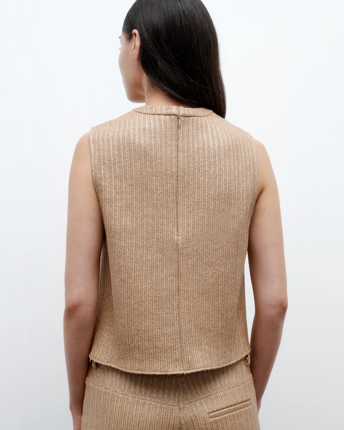 Cropped Muscle Tank in Soft Cotton Raffia sold by TWP CLOTHING product image thumbnail 4