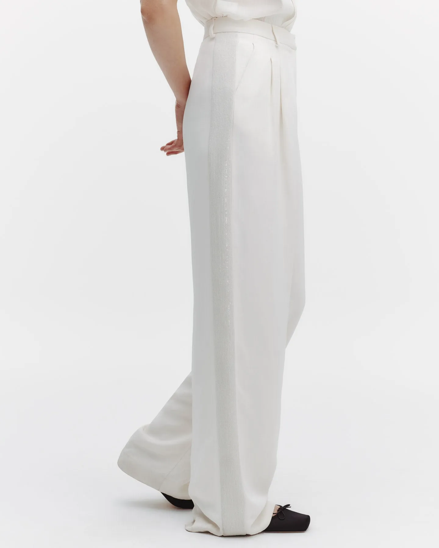 Sulli Pant with Paillettes in Coated Viscose Linen sold by TWP CLOTHING product image thumbnail 4