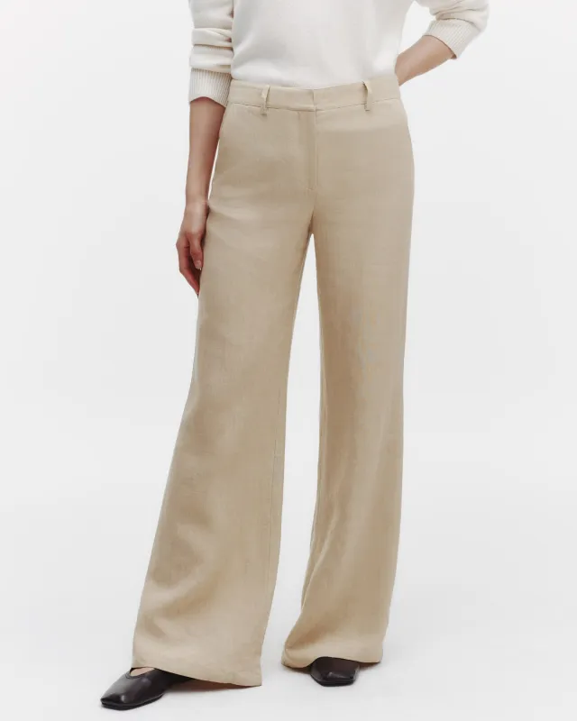 Howard Pant in Washed Linen sold by TWP CLOTHING