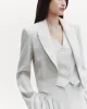 Blazer with Pleat Placket in Linen Viscose sold by TWP CLOTHING