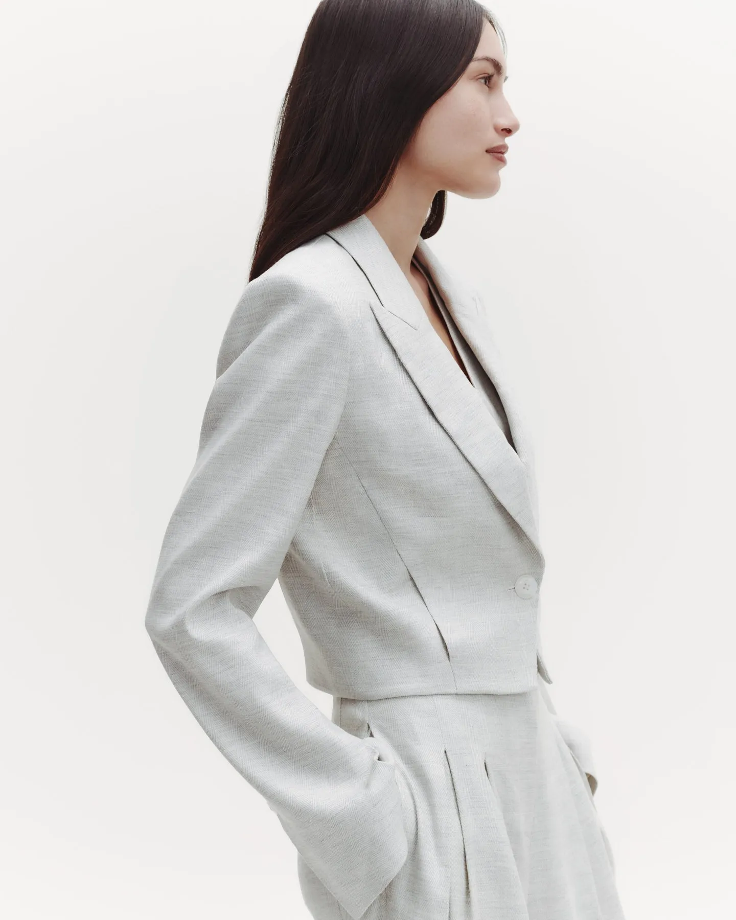 Blazer with Pleat Placket in Linen Viscose sold by TWP CLOTHING product image thumbnail 4