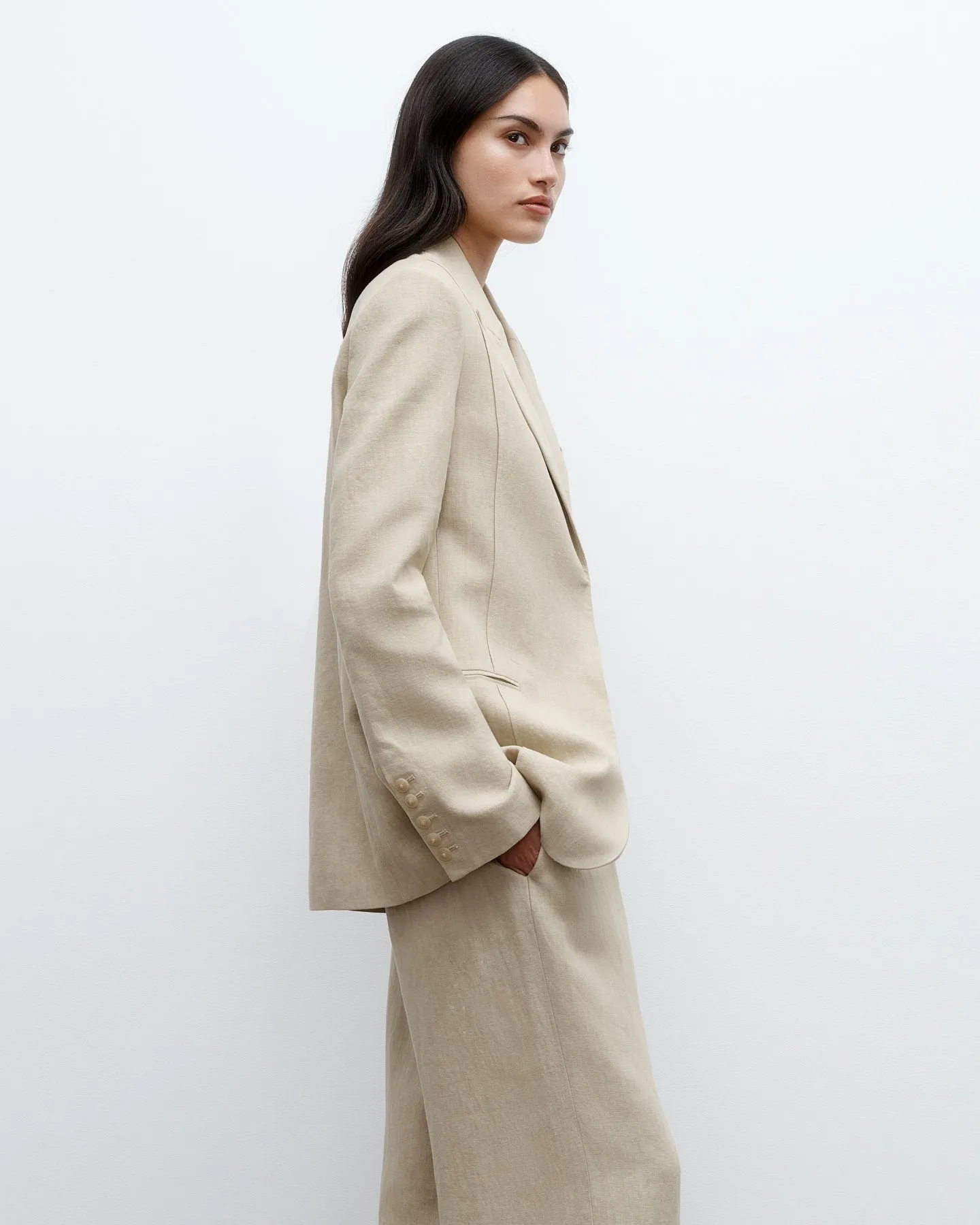 Morgan's Blazer in Washed Linen Suiting sold by TWP CLOTHING product image thumbnail 4