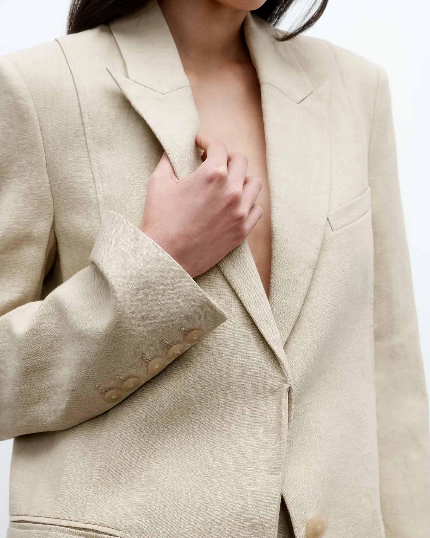 Morgan's Blazer in Washed Linen Suiting sold by TWP CLOTHING product image thumbnail 3