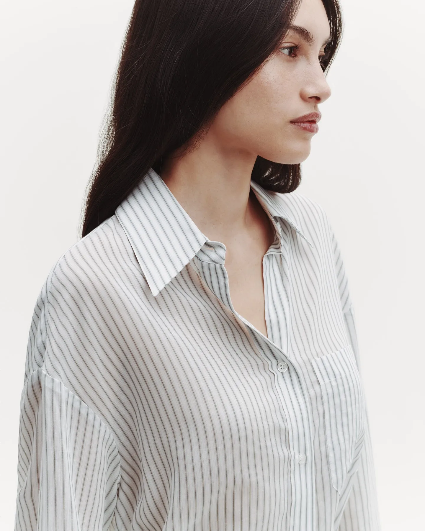 Big Joe Shirt in Cotton Silk Barre Stripe sold by TWP CLOTHING product image thumbnail 2