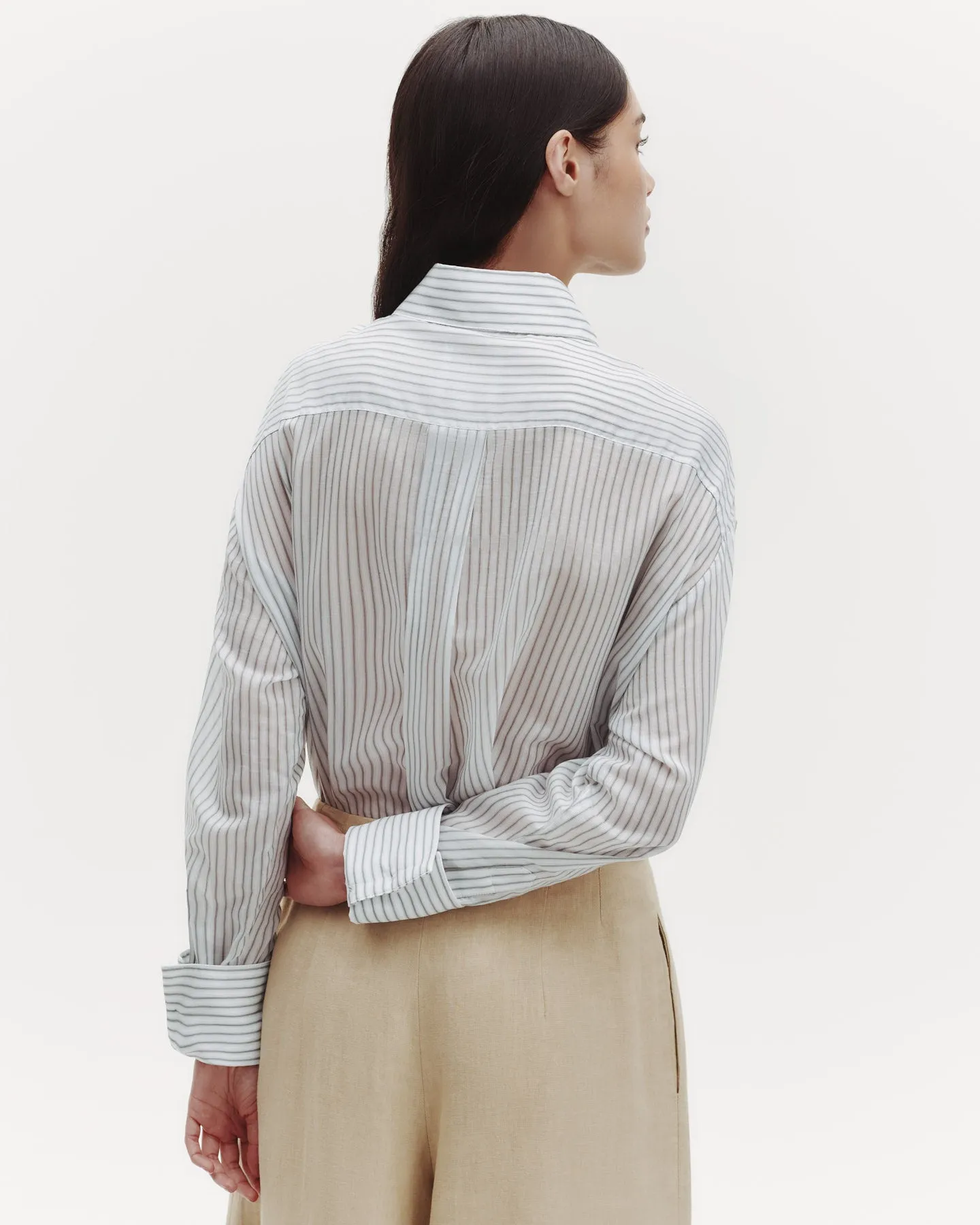 Big Joe Shirt in Cotton Silk Barre Stripe sold by TWP CLOTHING product image thumbnail 3