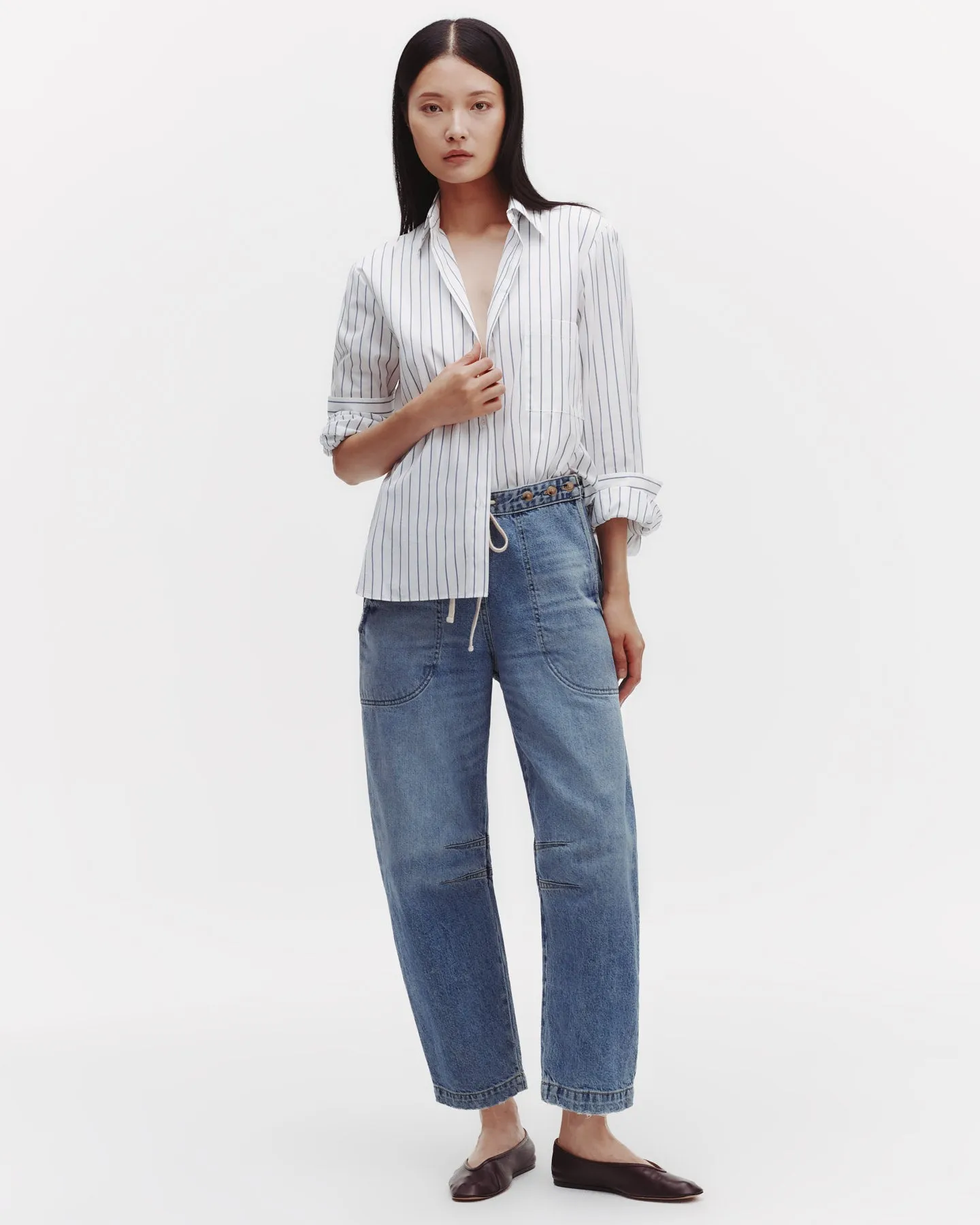 The Next Morning Shirt in Track Stripe Cotton sold by TWP CLOTHING product image thumbnail 5