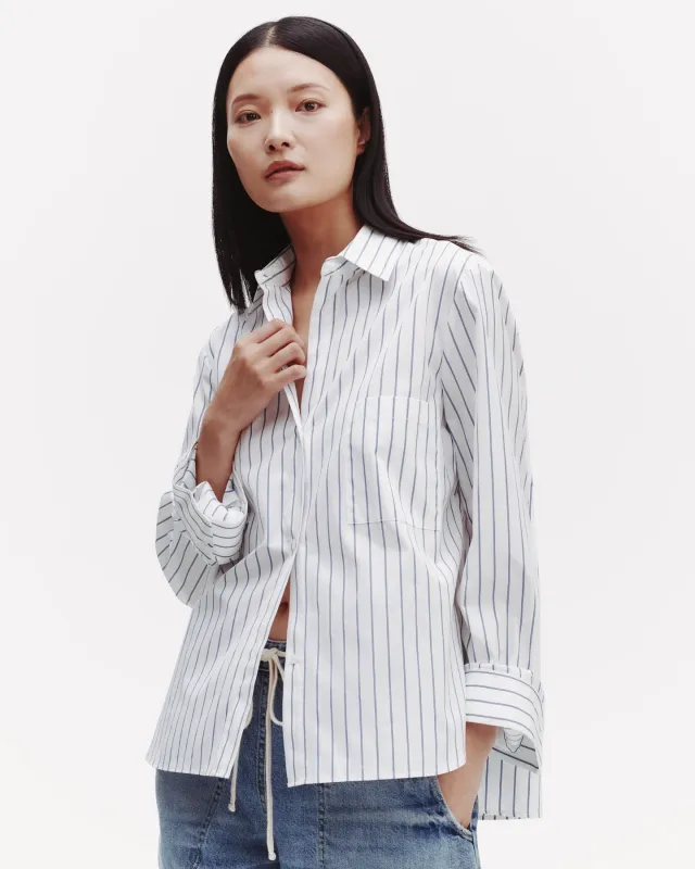 The Next Morning Shirt in Track Stripe Cotton sold by TWP CLOTHING