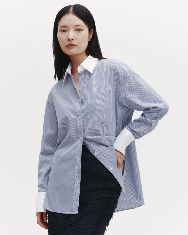 Big Joe Shirt in Superfine Mini Stripe sold by TWP CLOTHING