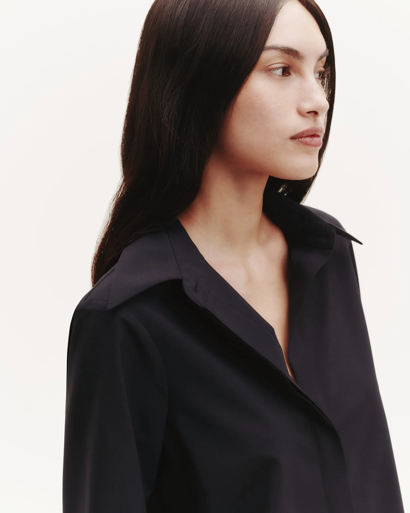 Button Me Up Top in Ultrafine Stretch Suiting sold by TWP CLOTHING product image thumbnail 3