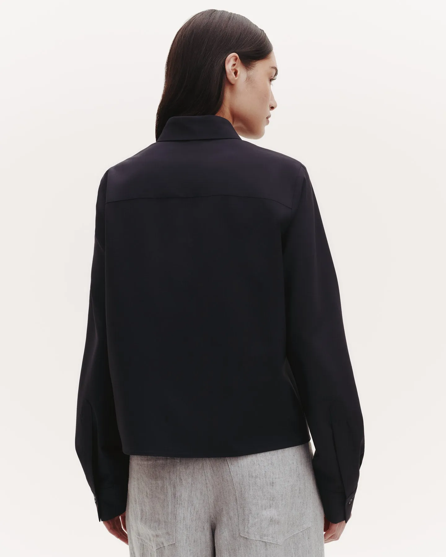 Button Me Up Top in Ultrafine Stretch Suiting sold by TWP CLOTHING product image thumbnail 4