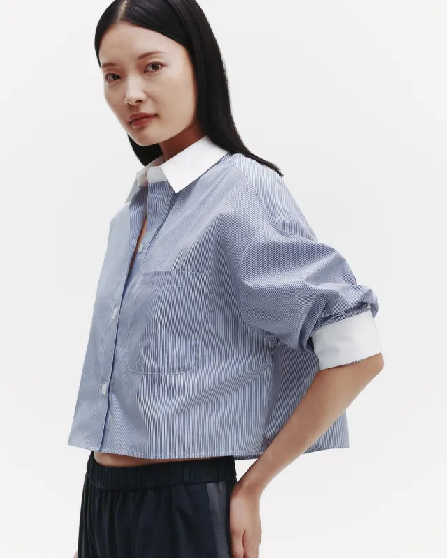 Soon to Be Ex Shirt in Superfine Mini Stripe sold by TWP CLOTHING