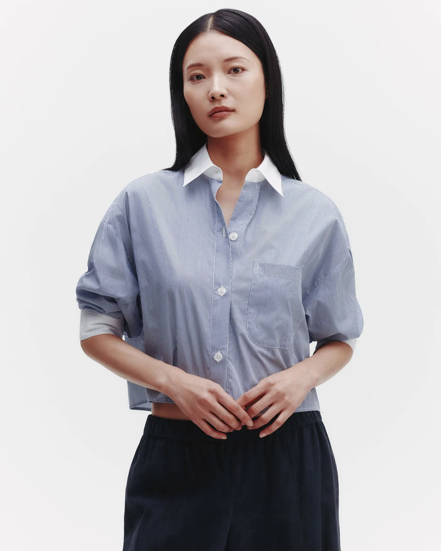 Soon to Be Ex Shirt in Superfine Mini Stripe sold by TWP CLOTHING product image thumbnail 2