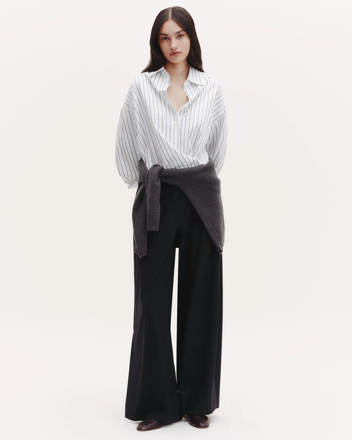Eva Pant with Tux Pleat in Ultrafine Stretch Suiting sold by TWP CLOTHING
