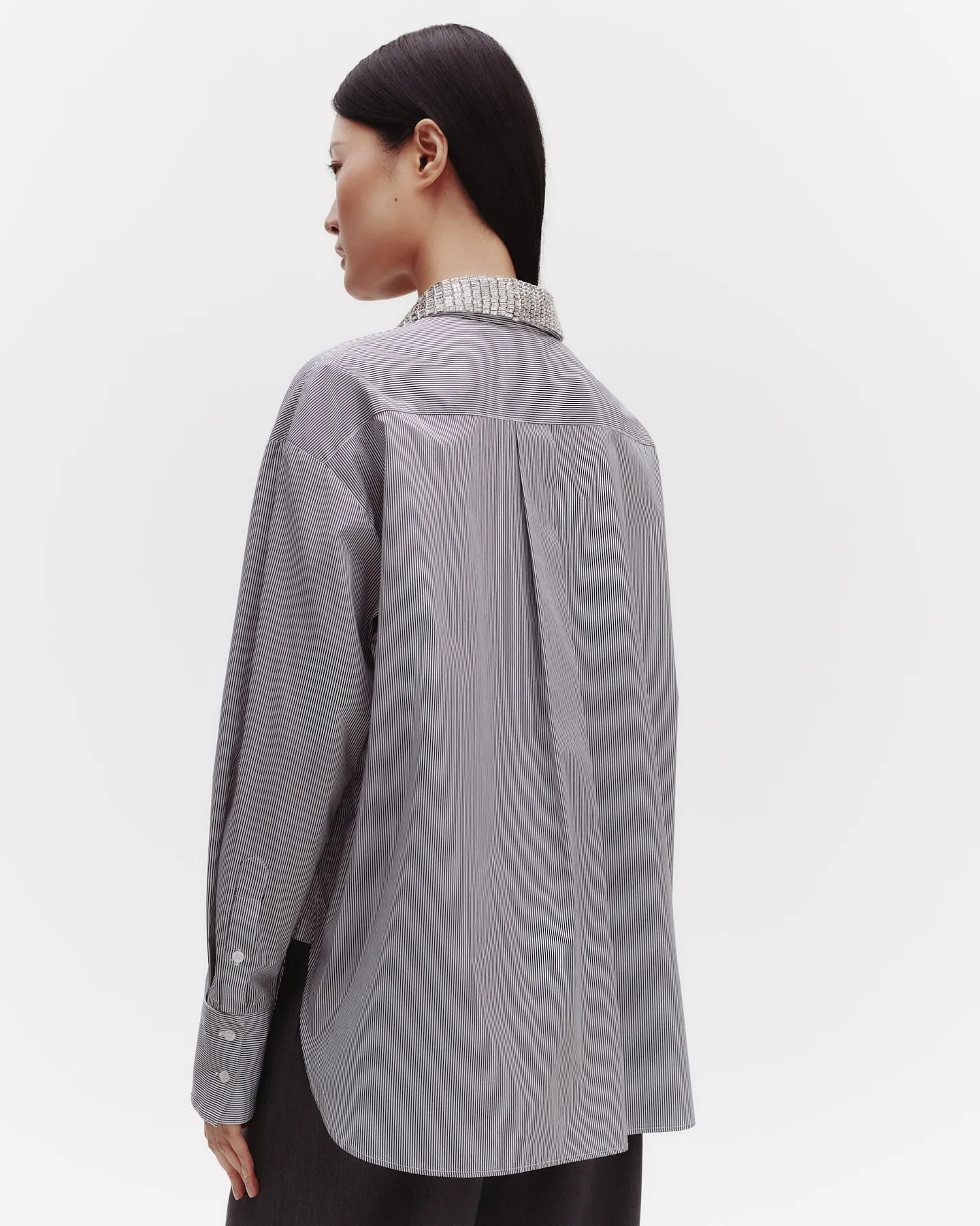 Big Joe Shirt With Crystal Collar in Faubourg Stripe sold by TWP CLOTHING product image thumbnail 5