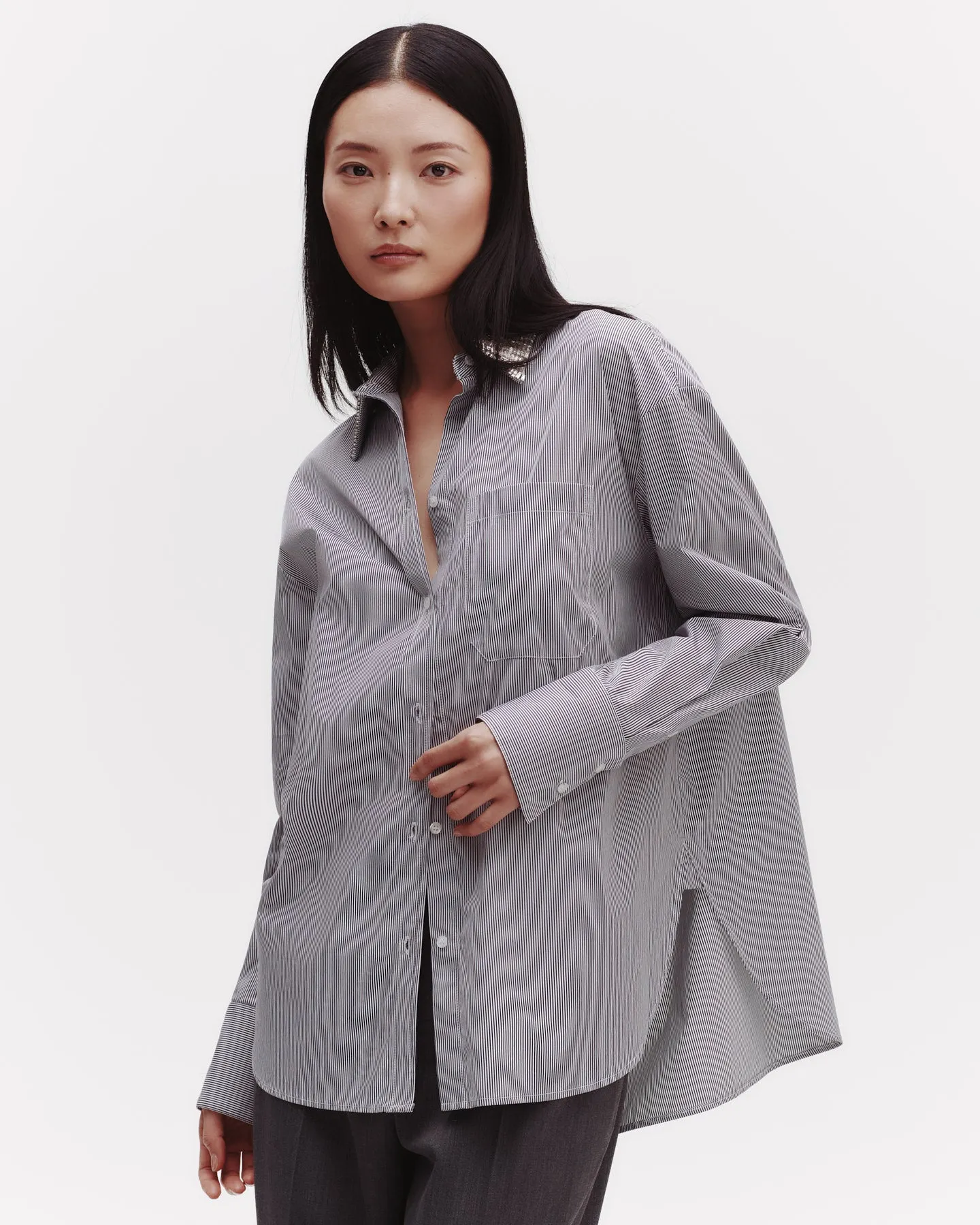 Big Joe Shirt With Crystal Collar in Faubourg Stripe sold by TWP CLOTHING product image thumbnail 2