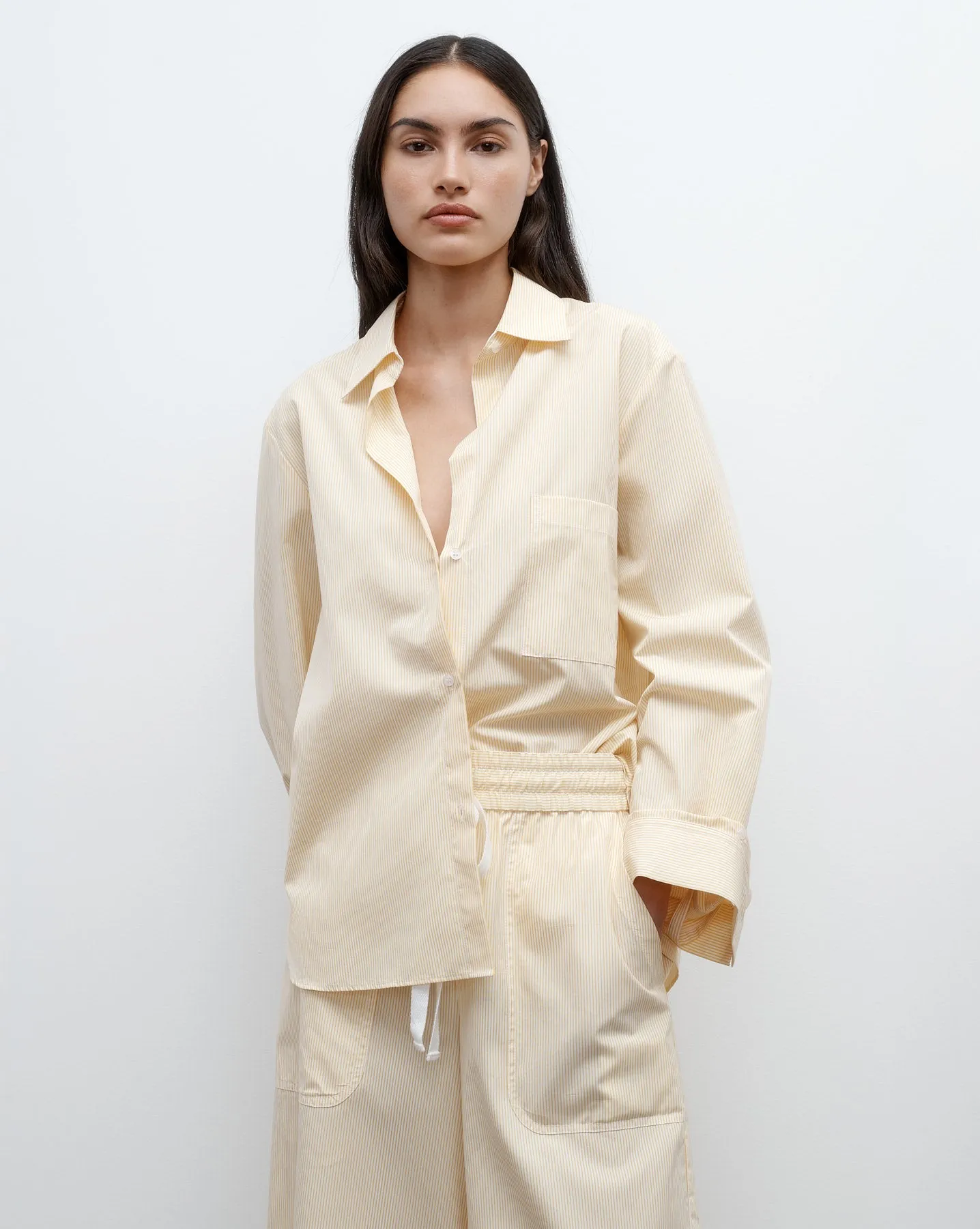 Next Morning Shirt in Cotton Banker Stripe sold by TWP CLOTHING