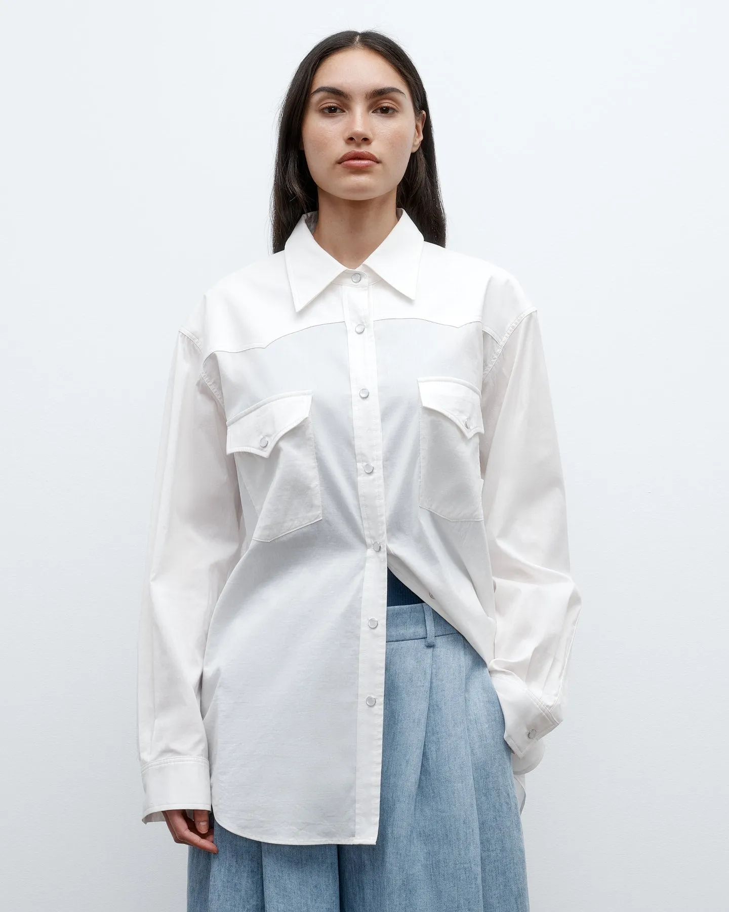 Dutton Shirt in Yarn Dyed Cotton Silk sold by TWP CLOTHING