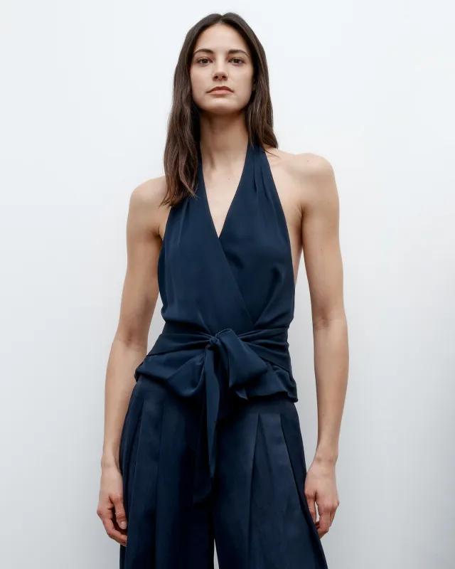 Wrapped Up Top in Stretch Silk Georgette sold by TWP CLOTHING