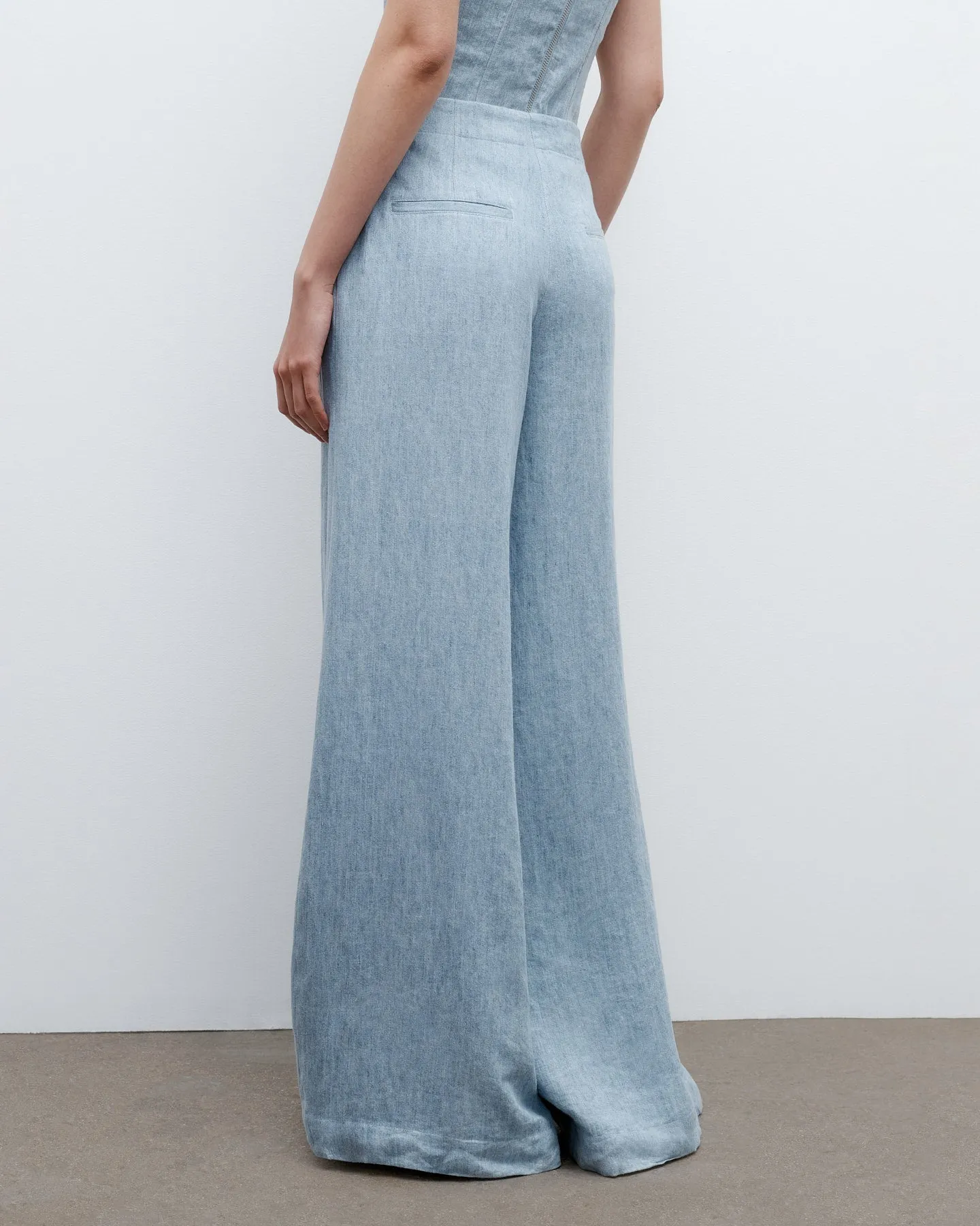 Demie Pant in Lightweight Washed Hemp Denim sold by TWP CLOTHING product image thumbnail 4