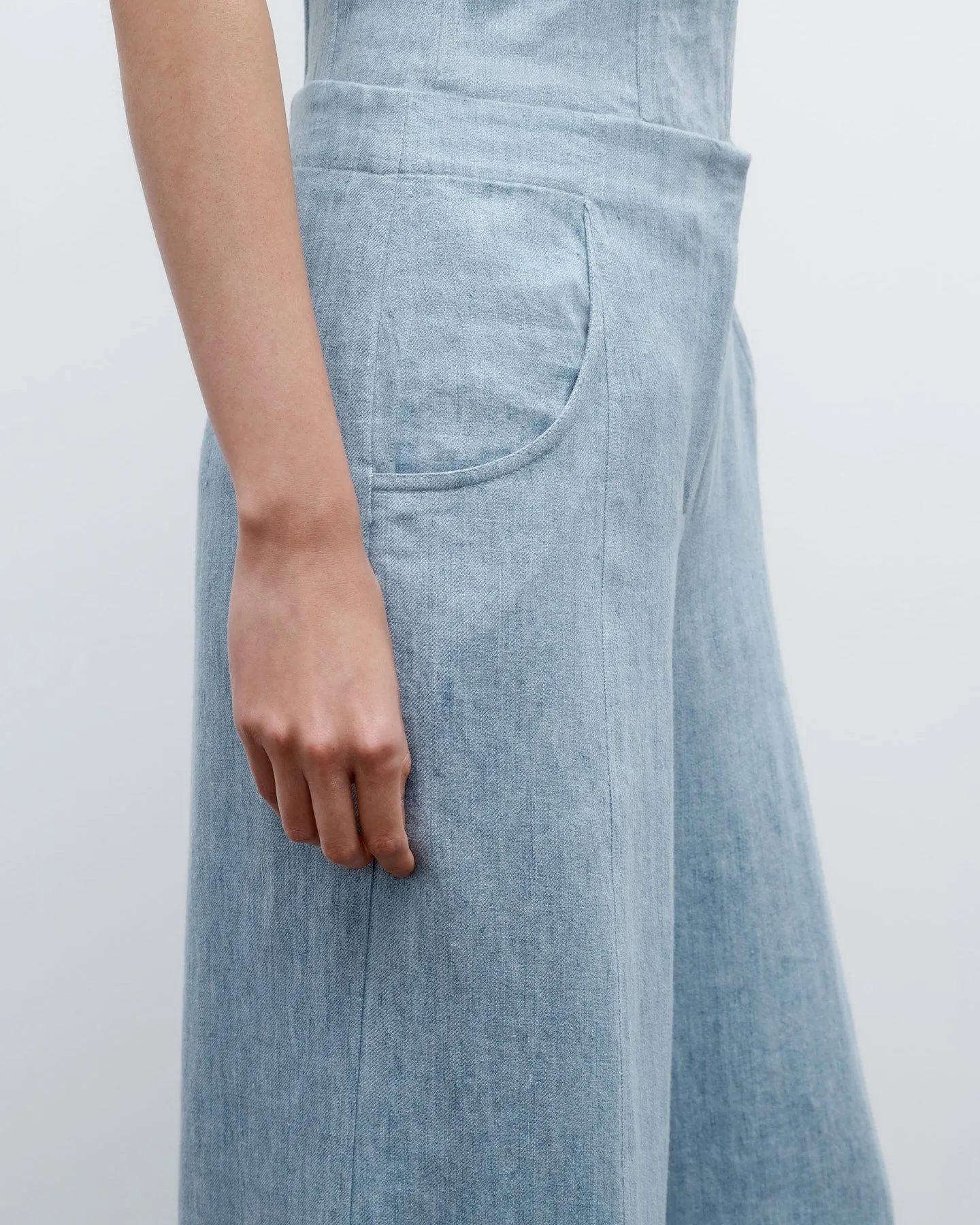 Demie Pant in Lightweight Washed Hemp Denim sold by TWP CLOTHING product image thumbnail 3
