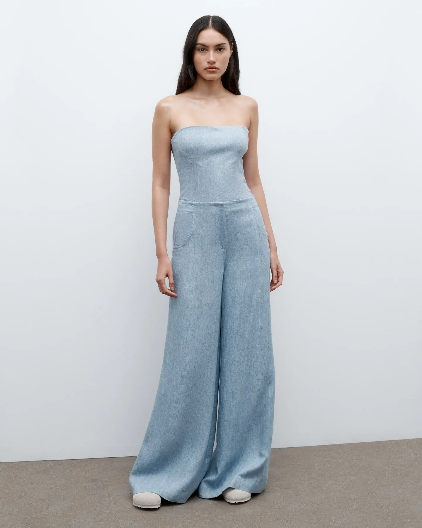 Demie Pant in Lightweight Washed Hemp Denim sold by TWP CLOTHING product image thumbnail 5