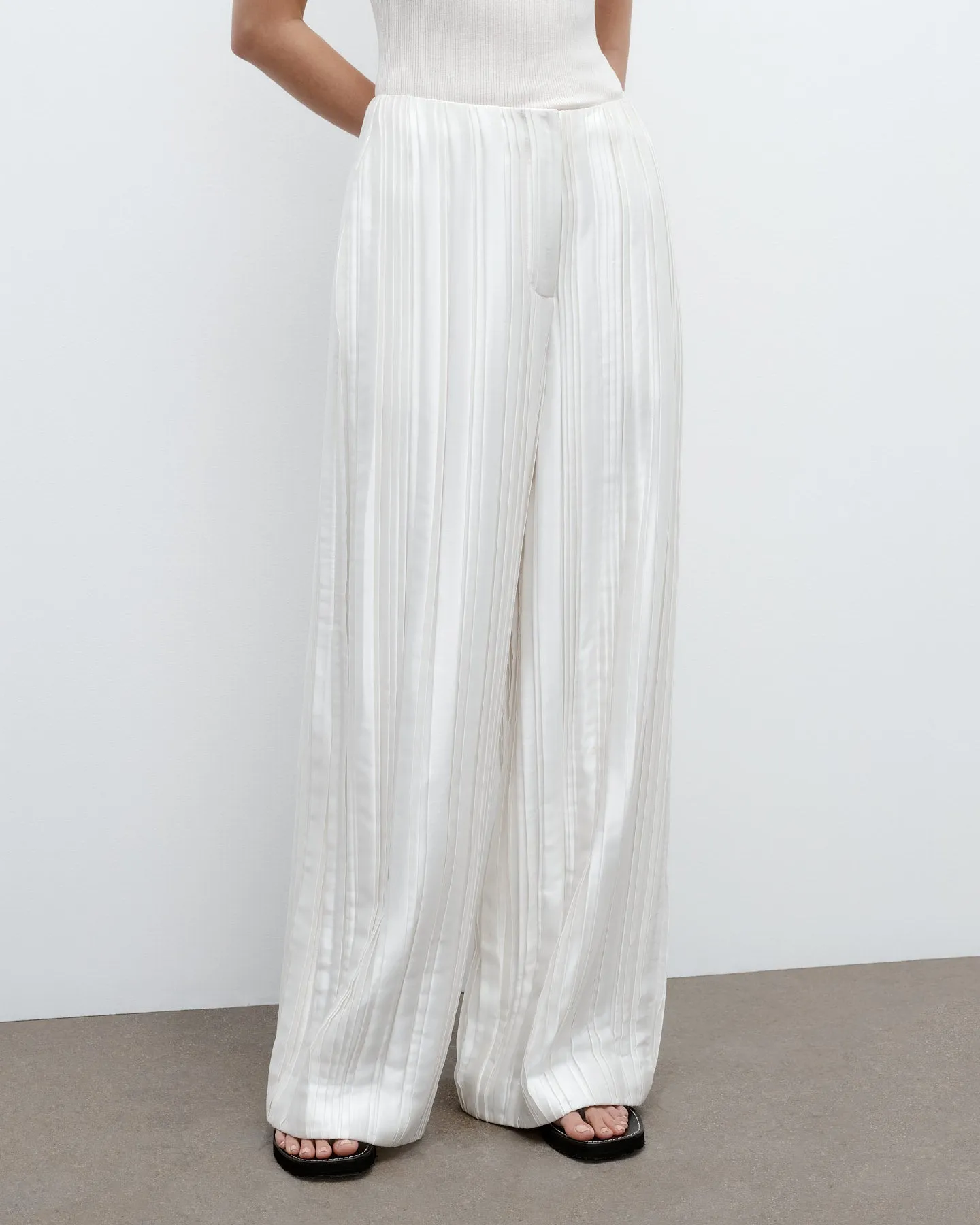 High Waisted Trouser in Crushed Silk Charmeuse sold by TWP CLOTHING product image thumbnail 2