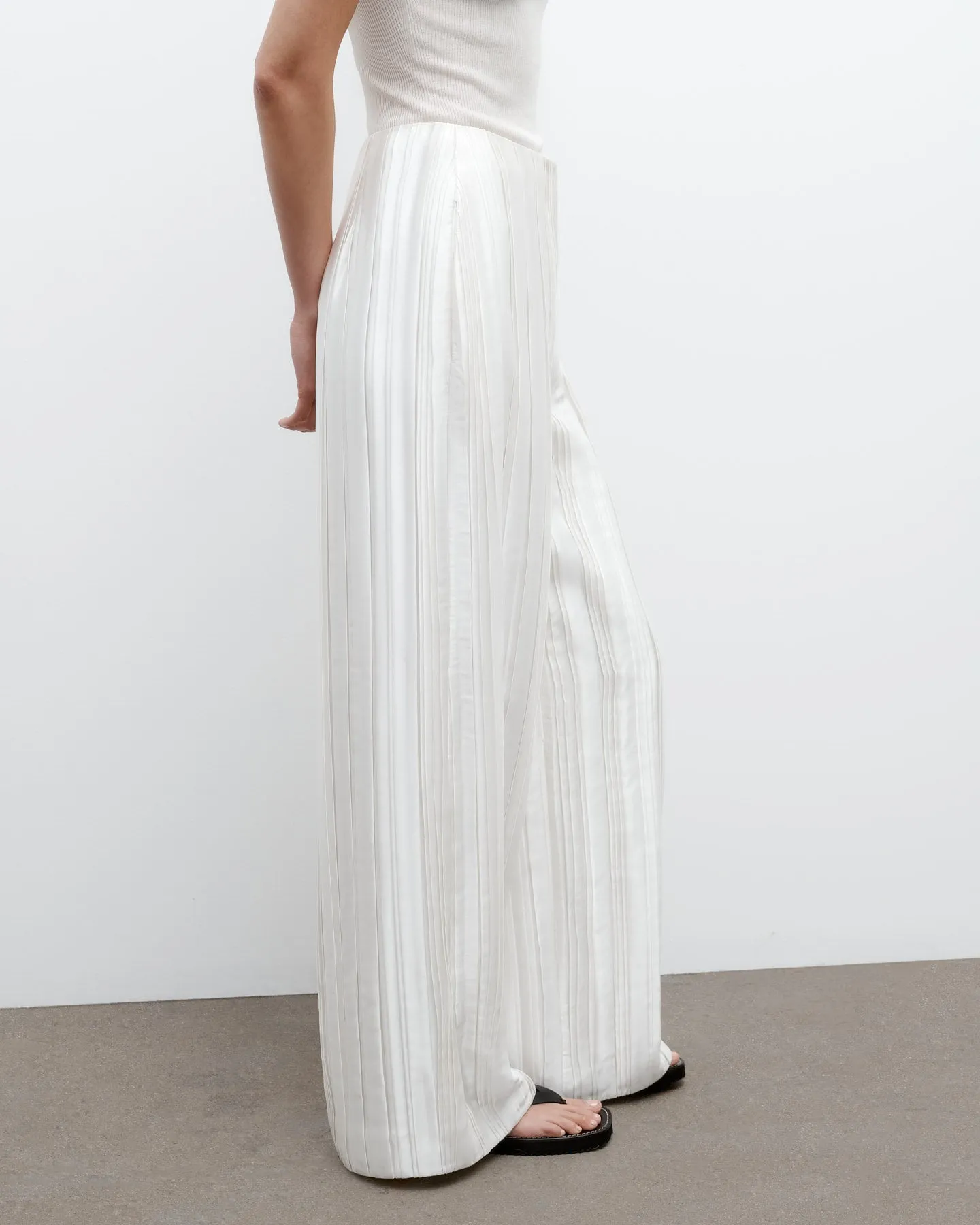 High Waisted Trouser in Crushed Silk Charmeuse sold by TWP CLOTHING product image thumbnail 4